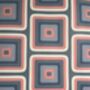 Retro Square Wallpaper Denim / Coral, thumbnail 7 of 8