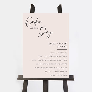 Minimal Script Wedding Order Of The Day Sign, 2 of 3