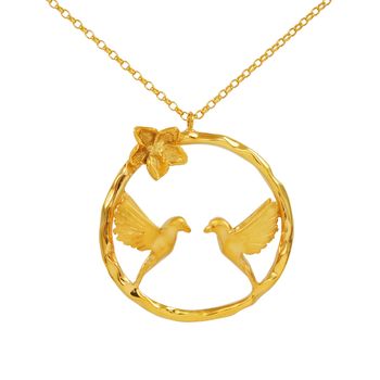 Turtle Dove Infinity Necklace In Gold Plated Silver, 3 of 5