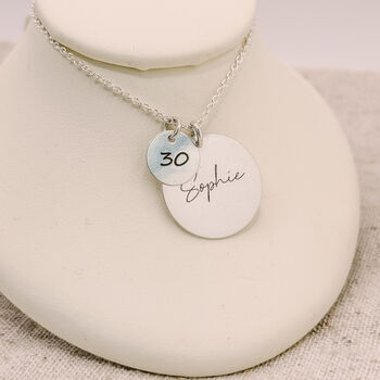 Personalised Sterling Silver Name And Age Necklace, 5 of 8