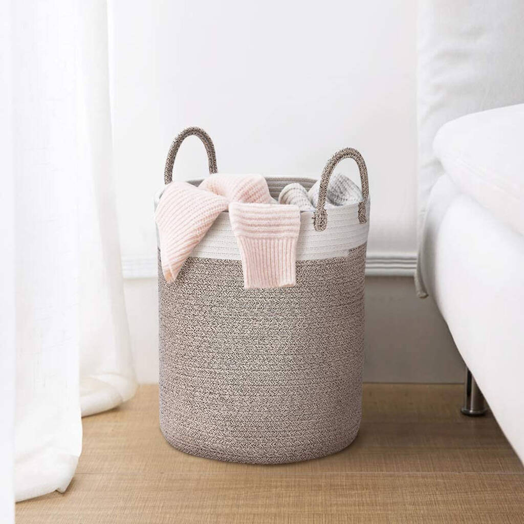 Cotton Rope Laundry Toy Storage Basket With Handle By Momentum