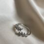 Silver Adjustable White Gold Plated Vine Leaf Ring, thumbnail 1 of 6