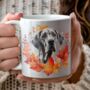 Personalised Dog Mug Great Dane In An Autumn Wreath, thumbnail 1 of 2