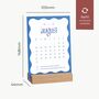 2026 Wavy Desk Calendar Cards With Wooden Stand, thumbnail 6 of 10