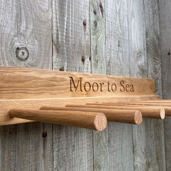 Engraved Oak Welly Boot Rack, 3 of 9