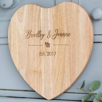 Personalised Couple’s Heart Chopping Board, 3 of 4