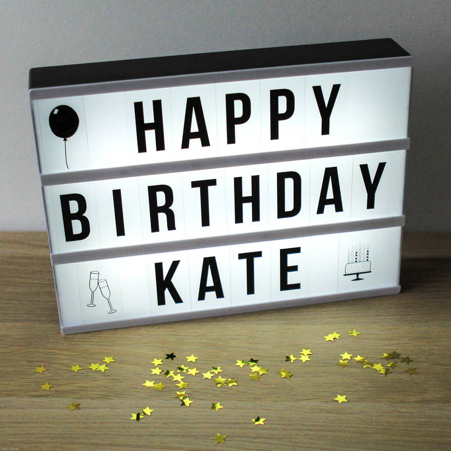 cinema lightbox customisable letter sign by berylune