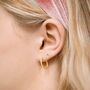 Diamond Cut Small Hoop Earrings, thumbnail 3 of 12