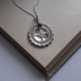 Compass Grande With Lapis Necklace In Silver Or Gold, thumbnail 5 of 7