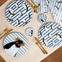Penguin Waddle Placemat With Dark Blue Stripe, thumbnail 4 of 5