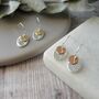 Hammered Silver And Filled Gold Oval Earrings, thumbnail 1 of 5