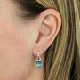 The Square Labradorite Silver Gemstone Earrings, thumbnail 2 of 7