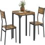 Three Pieces Compact Dining Table Two Chairs Set Wooden, thumbnail 6 of 12