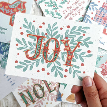 Joy Folk Lettering Christmas Card, 3 of 3
