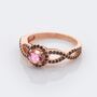 Round Cut Pink Tourmaline 18k Rose Gold Plated Ring, thumbnail 1 of 2