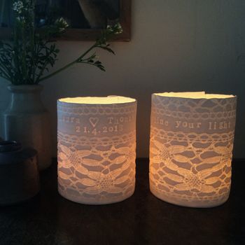 Handmade Personalised Porcelain Tea Light Holder, 7 of 7