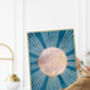 Two Boho Sun Blue Marble Bohemian Wall Art Prints, thumbnail 5 of 6