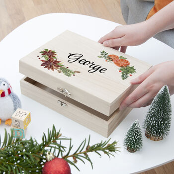 Personalised Festive Garland Christmas Eve Box, 3 of 12