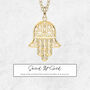 Personalised 9ct Gold Hamsa Hand Necklace, thumbnail 3 of 9