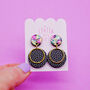 Abstract, Black And White Polka Dot Earrings, thumbnail 7 of 9