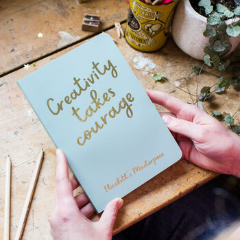 Personalised Creativity Takes Courage Foil Notebook, 2 of 5