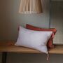 Natti Print Tasselled Cushion In Washed Coral, thumbnail 7 of 10