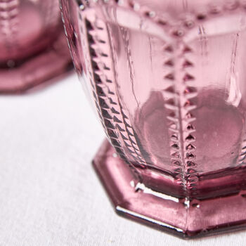 Bella Perle Embossed Amethyst Short Tumbler Glass, 3 of 4