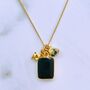 'The Trio' Black Onyx Gold Plated Necklace, thumbnail 5 of 10