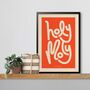 Holy Moly, Playful Typographic Print, thumbnail 3 of 5