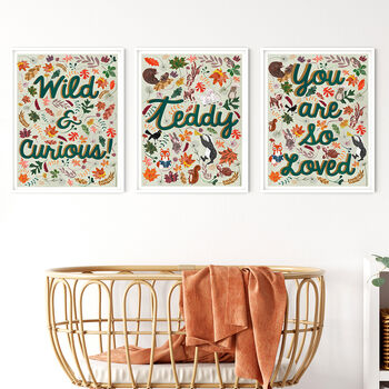 You Are So Loved Green Woodland Nursery Art Print, 5 of 9