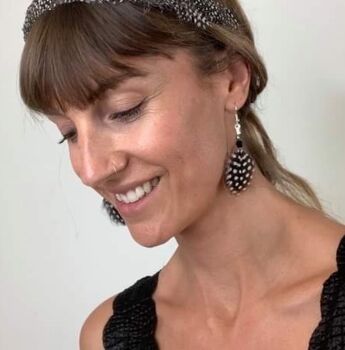 Spotty Guinea Fowl Earrings 'Dotty', 2 of 6