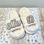 Personalised Fluffy White Bride Slippers, thumbnail 2 of 5