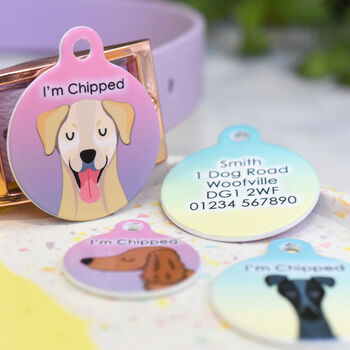 Premium Dog Name Tag Personalised Ombre, 4 of 12