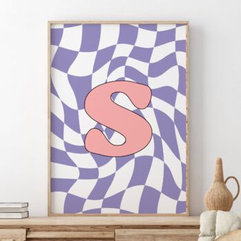 Letter Print Retro Check Pattern, 5 of 5