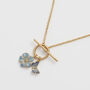 Forget Me Not And Butterfly Toggle Necklace, thumbnail 1 of 8