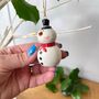 Ceramic Christmas Snowman Decoration, thumbnail 2 of 5