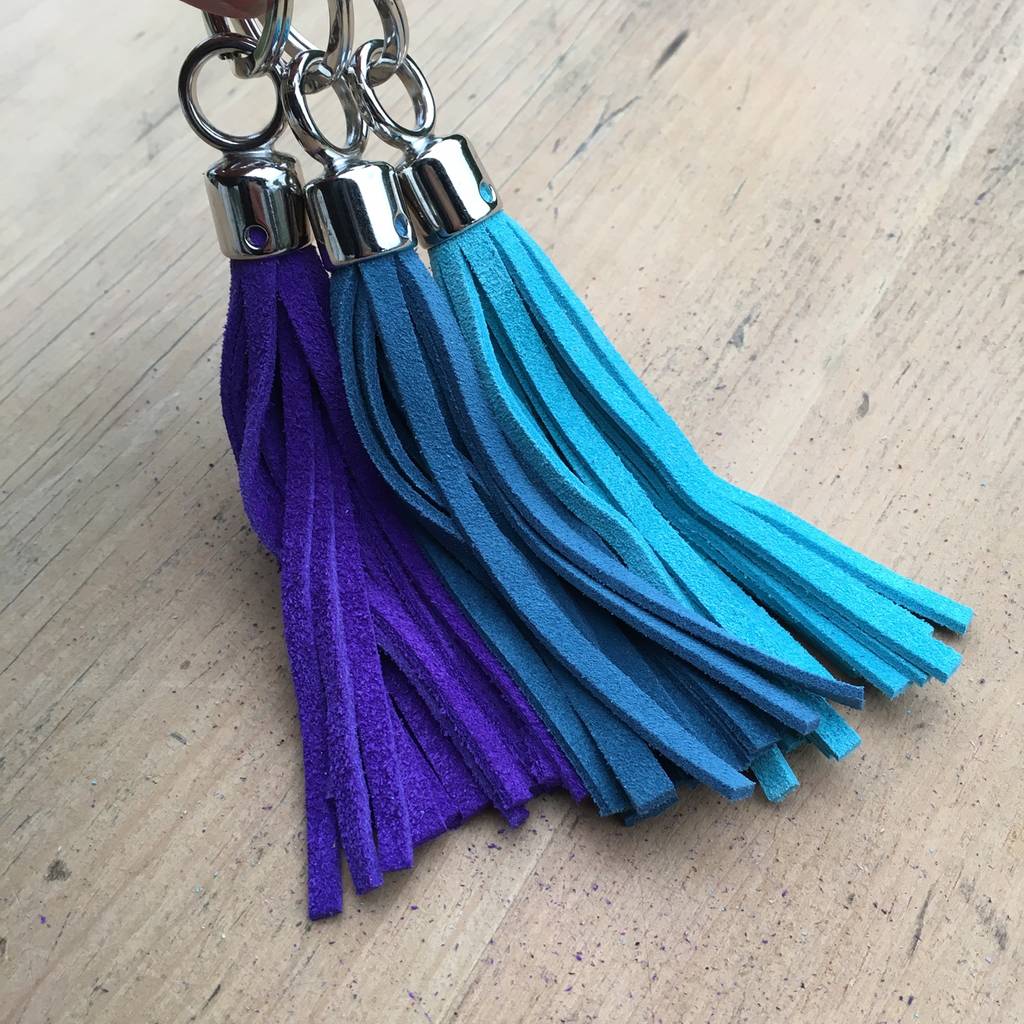 Handmade Suede Tassel Keyring By Miller and Jeeves