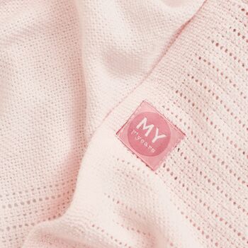 Personalised Light Pink Cellular Blanket, 3 of 5