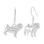 Sterling Silver Pug 3D Earrings, thumbnail 2 of 5