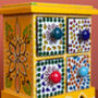 Four Drawer Yellow Mosaic Wooden Spice Box, thumbnail 2 of 5