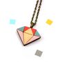 Geometric Wooden Crystal Diamond Necklace, thumbnail 6 of 6