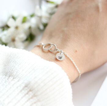 Personalised Two Interlocking Rings Bracelet, 3 of 3