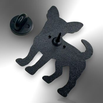 Geometric Rainbow Chihuahua Dog Enamel Pin, 7 of 9