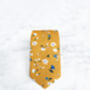 Wedding Handmade 100% Cotton Floral Print Tie In Yellow, thumbnail 3 of 10