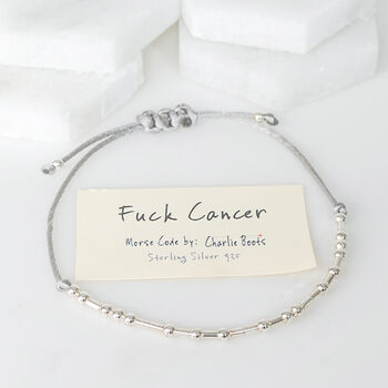 Fuck Cancer Sterling Silver Morse Code Bracelet, 5 of 9