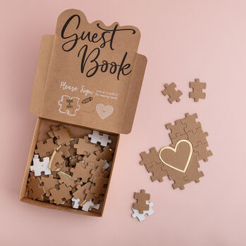 Wedding Guest Book Heart Puzzle, 2 of 2