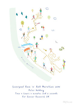 Liverpool Marathon Route Map Personalised Print, 3 of 3