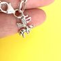 Personalised Sterling Silver Bee Charm Bracelet, thumbnail 3 of 4