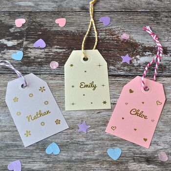 Personalised Gold Foiled Name Wedding Favour Tag, 5 of 5