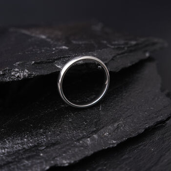 Minimalistic 5mm Engraved Silver Band Ring Unisex, 3 of 11